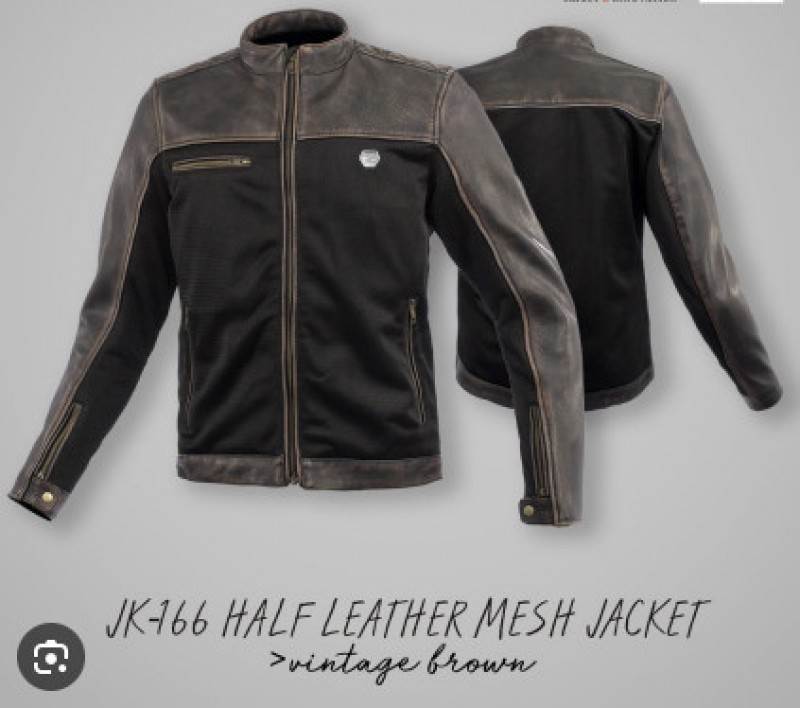 Komine JK-166 Half Leather Motorcycle Mesh Riding Jacket 3